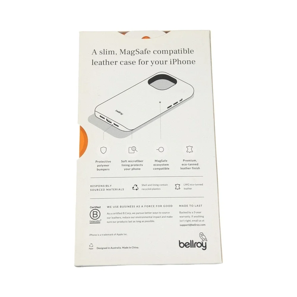 Pp9N Bellroy - Apple iPhone 15 / 14 / 13 Leather Phone Case W/ Magsafe Black New